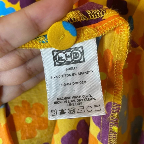 LHD Glades Dress Retro Yellow Floral - Picture 6 of 6